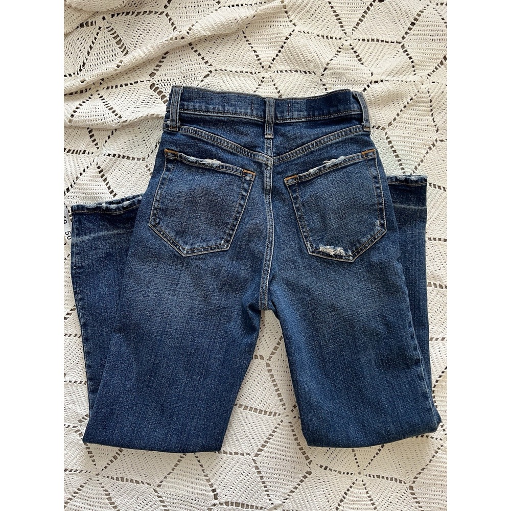 Ambercrombie & Fitch Mid rise button fly jeans Women size 26 2R straight leg - Picture 6 of 6